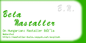 bela mastaller business card